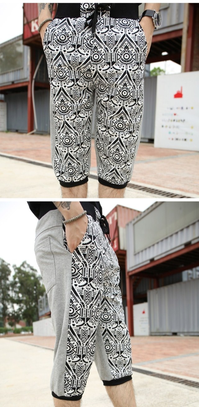 夏7分裤<em>男哈伦</em>裤韩版<em>潮</em>七分裤运动休闲<em>短裤</em>男