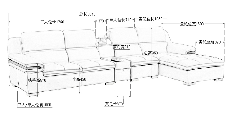 沙发示意图 单位:mm