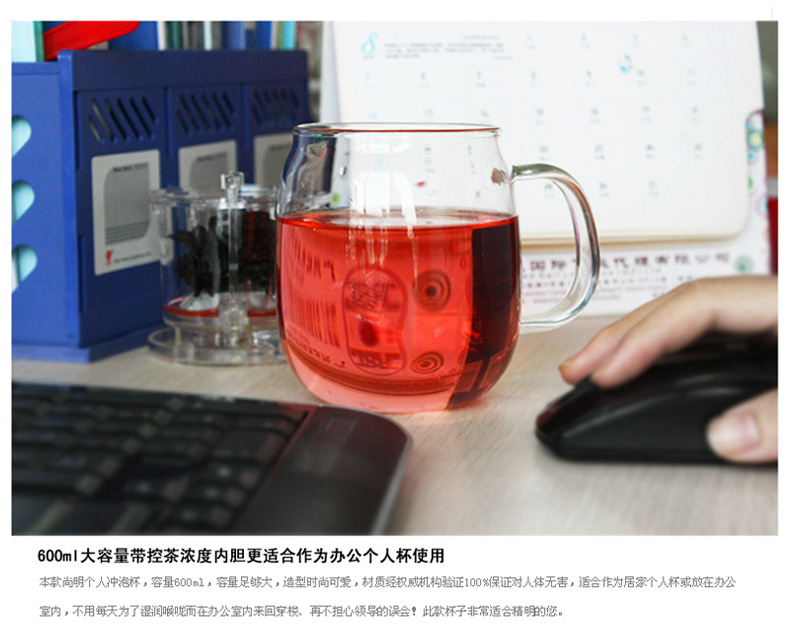 尚明（samaDOYO）600ML飘逸杯 玻璃泡茶杯带过滤 A094