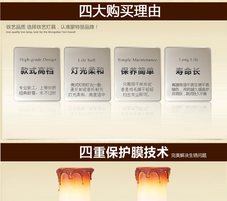 蒙特丽 客厅卧室书房玄关床头灯CH028-B 美式田园复古壁灯(B) 1头 不带灯泡
