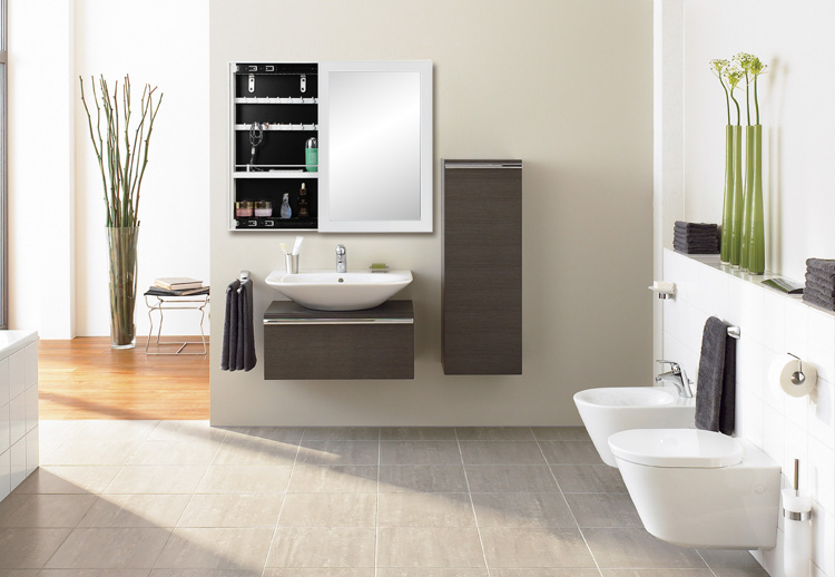 D牌 现代简约浴室柜 卫生间卫浴镜子柜 带置物架浴室镜子 推拉浴室收纳柜储 JR-X220-A白色外镜框 40*60CM在京东商城的价格走势