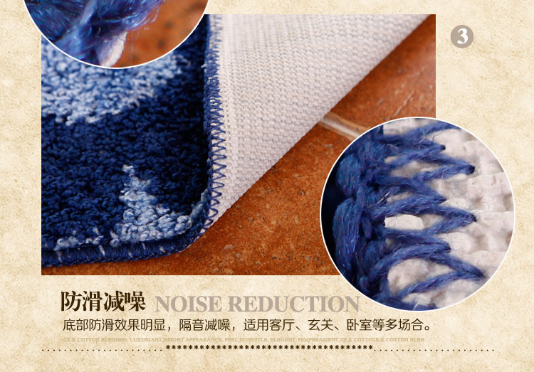 轩皇世家拼色可爱地垫 加厚进门垫拼花脚垫 紫色单花 40*60cm