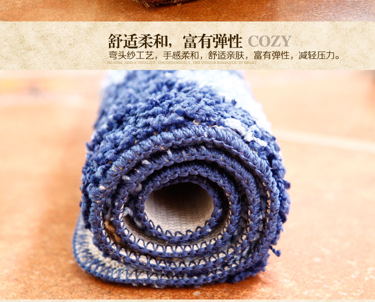 轩皇世家拼色可爱地垫 加厚进门垫拼花脚垫 紫色单花 40*60cm