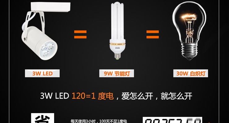 亮昀美LYM LED轨道射灯轨道灯导轨灯 GDD007 7W白壳 暖白光