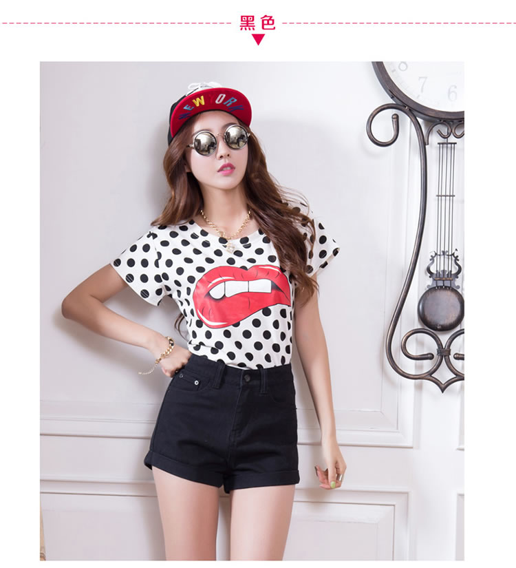 凝客诚品2014新款宽松<em>AA</em>高腰牛仔<em>短裤</em>欧美显