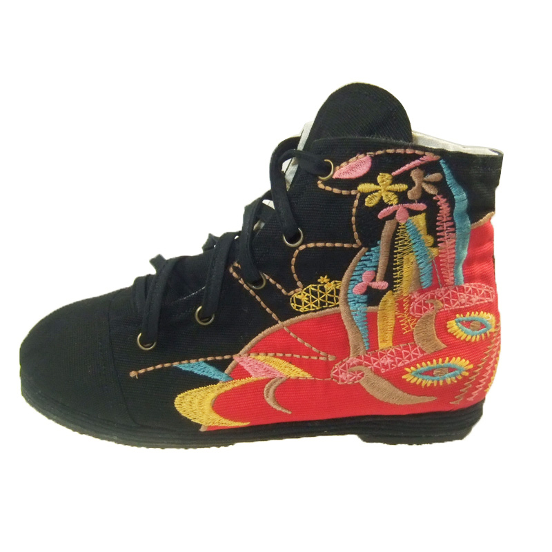 Performing Arts of thousands of bottom embroidered shoes of ethnic mesh upper single women shoes MICROCONTROLLER black 35 arts home shopping on the Internet has been pressed.