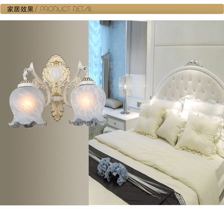 蒙特丽 玄关走廊过道壁灯9055B-2B 欧式田园仿云石花朵状灯具(B)