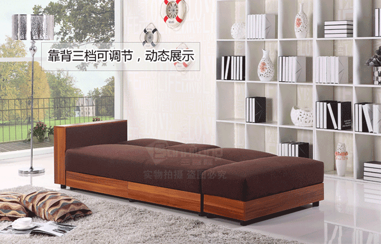 多功能布艺超强储物沙发床 小茶几 带双抽屉 折叠沙发 客厅家具 双人