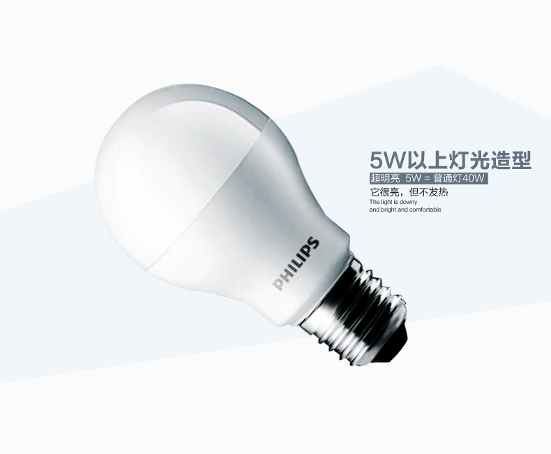 
                                                            飞利浦（PHILIPS） led灯泡节能球泡超亮家用替换光源E27大螺口 标准尺寸 官方品质 2.8W-E27螺口【标准型】 特惠单只装 白光                