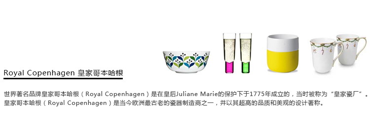 Royal Copenhagen  蓝色麦加花纹带沟纹装饰餐盘