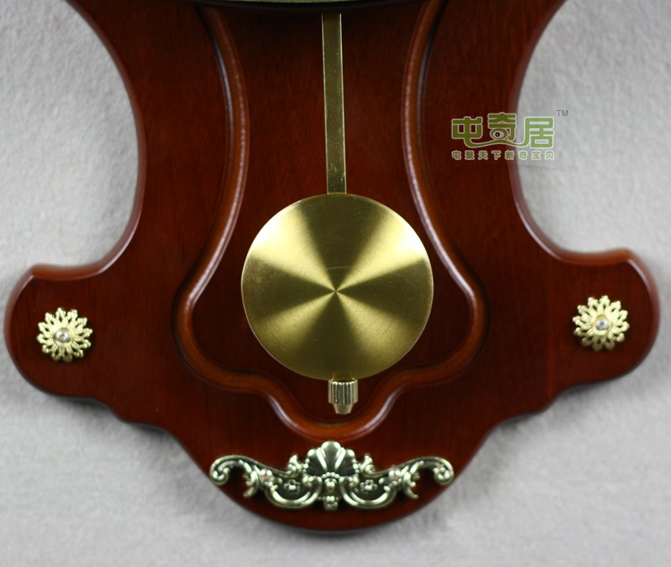 
                                                            屯奇居（TQJ）/木头挂钟/欧式挂钟/田园挂钟/丽声机芯/Y2008-1 棕色                