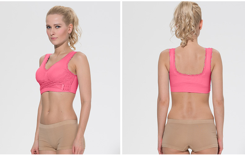 雪中飞 前交叉<em>搭扣</em>运动<em>文胸</em> 无钢圈无痕内衣防