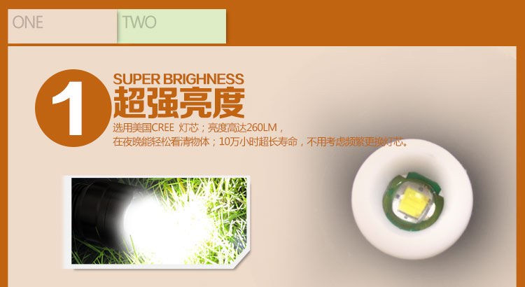亚马逊LED手电筒强光充电 远射经典五档防水远射A8-1 钛黑色 豪华版