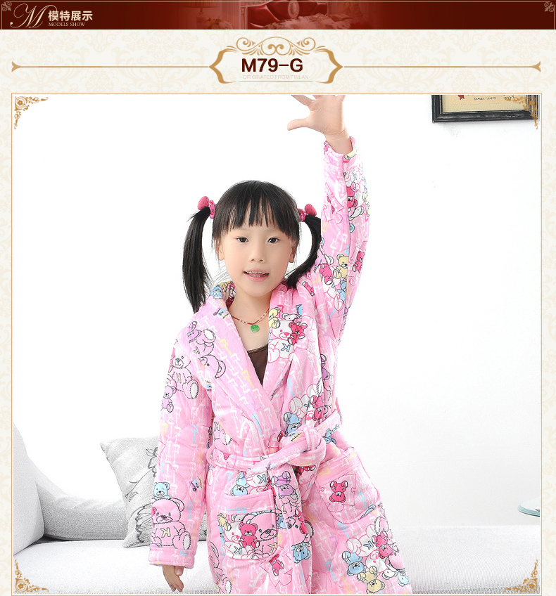 新年抢货季 尚致<em>亲子装</em>冬季<em>睡袍</em> <em>加厚</em>珊瑚绒夹