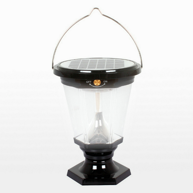 爱惟手提太阳能充电马灯led户外野营应急灯Y002 黑色+220V充电器