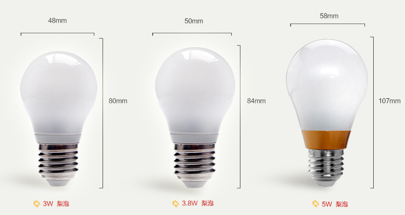 本邦(BENBON)E27大螺口LED球泡 3.8W 白光