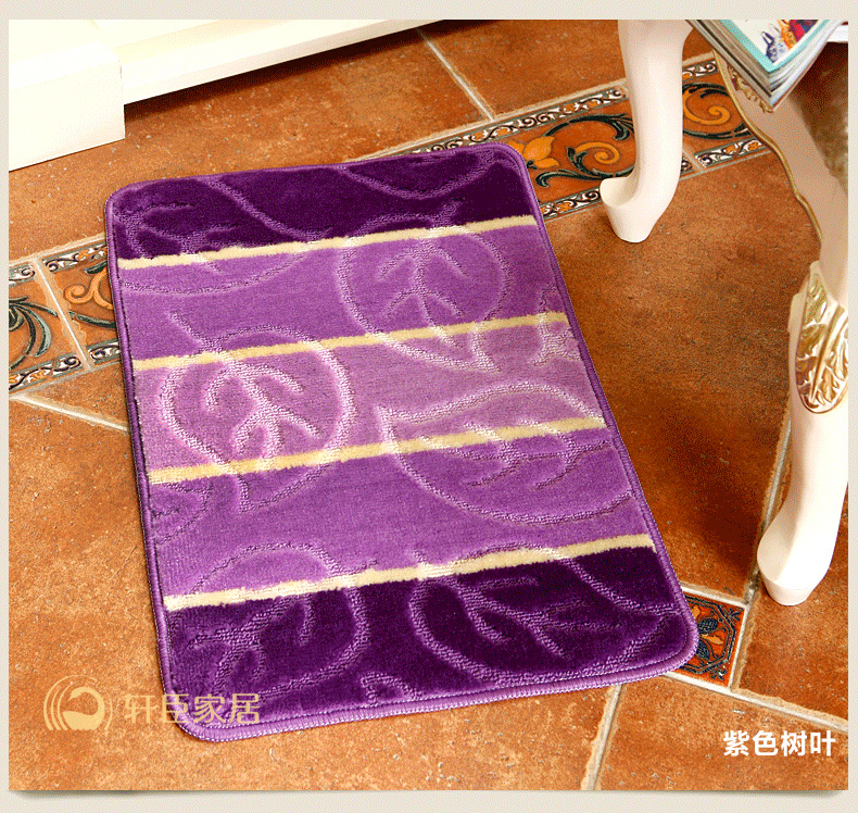 轩臣家居 三色亮丝防滑地垫 门垫 进门脚垫 咖啡格子 40CM*60CM