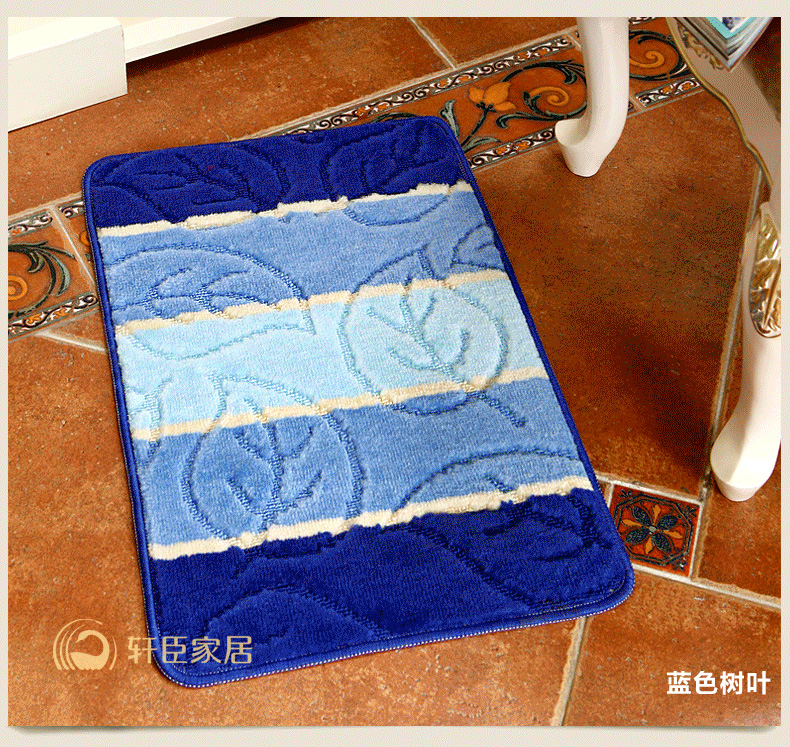 轩臣家居 三色亮丝防滑地垫 门垫 进门脚垫 咖啡格子 40CM*60CM