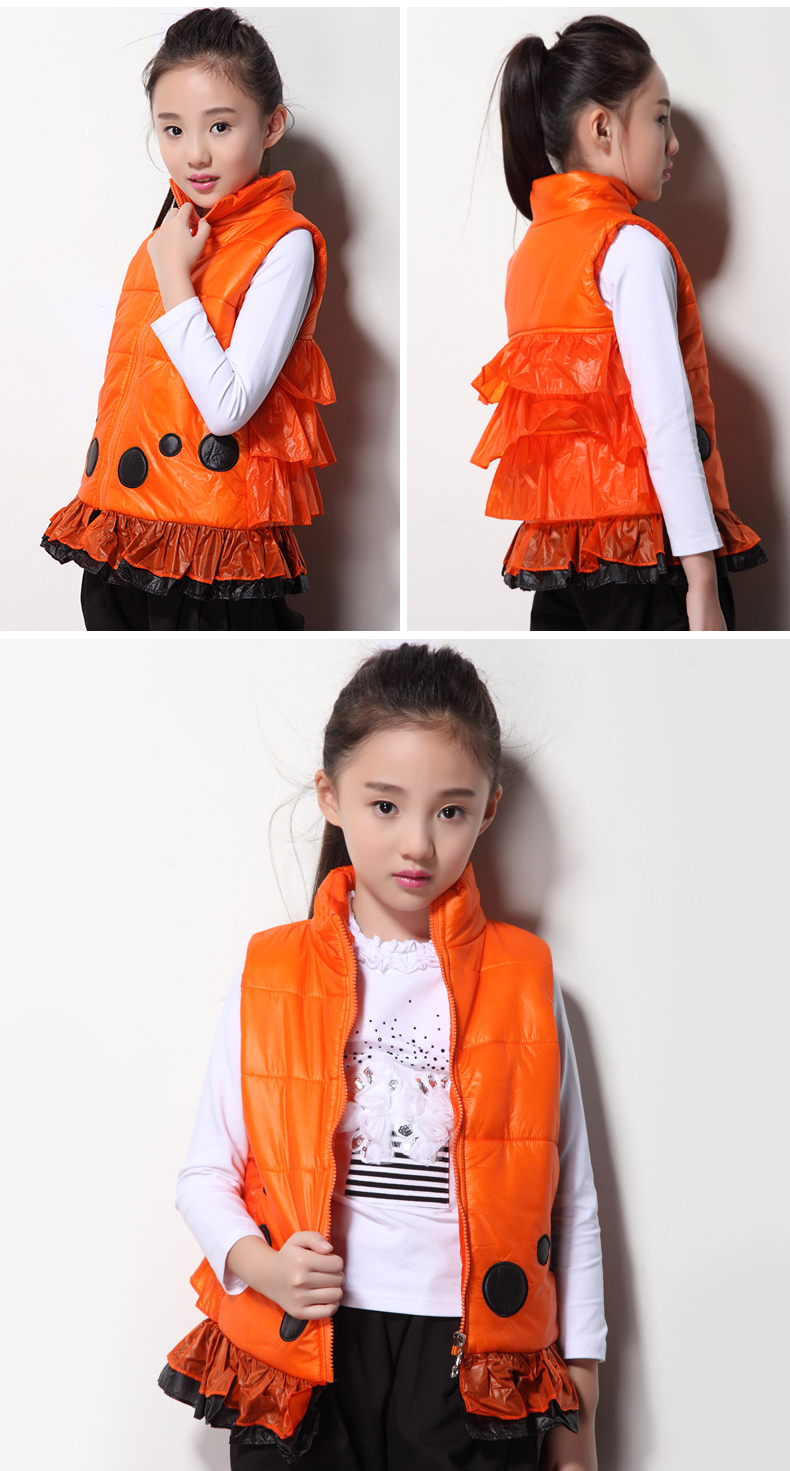 香港A100<em>童装</em> 冬装新款儿童波点<em>背心女童装马</em>