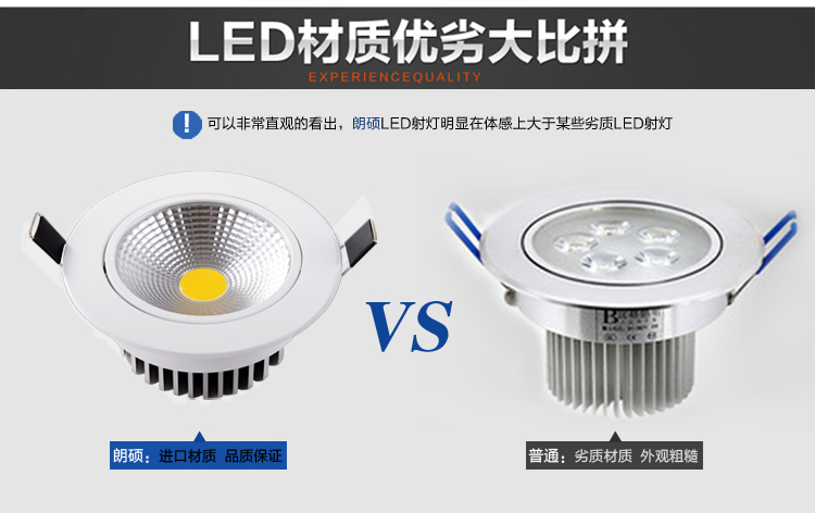 朗硕 led射灯COB芯片射灯筒灯过道灯走廊灯玄关灯餐厅卧室灯10WLS3022-10 高光银暖光