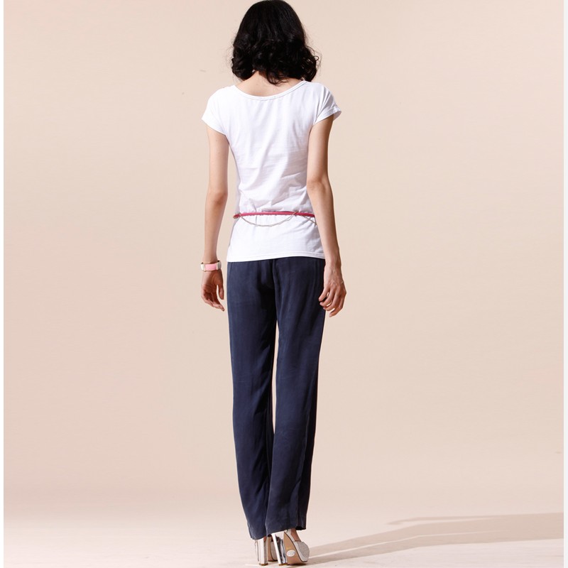 休闲裤女长裤中年2014新款春装时尚女裤子 暗红色 M