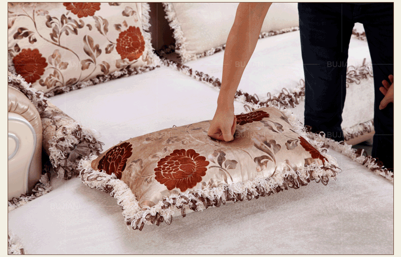 布佳伲 欧式沙发组合 法式新古典沙发 l小户型实木布艺转角客 香槟色