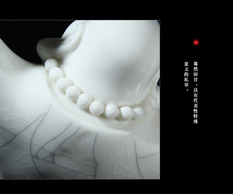 古都工艺品赖双安大师德化白瓷工艺品陶瓷弥勒佛家居摆件客厅办公室饰品/皆大欢喜
