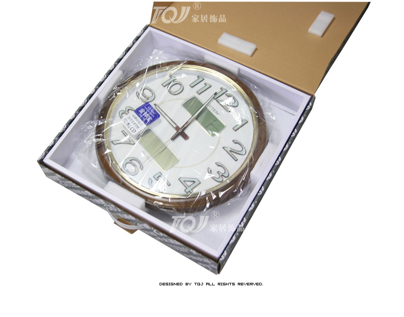金钟宝/40cm中号欧式电镀单面挂钟/银色客厅卧室静音时钟829 银色