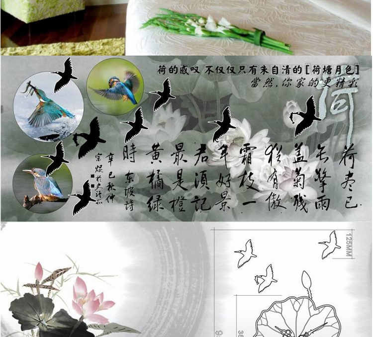 灵家时尚田园客厅挂钟创意荷叶时钟cw0509金色