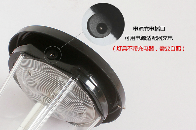 爱惟手提太阳能充电马灯led户外野营应急灯Y002 黑色+220V充电器