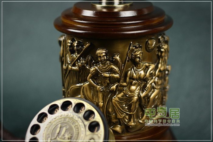 
                                        金属旋转拨盘仿古电话机/机械铃声/502BZ 古铜                