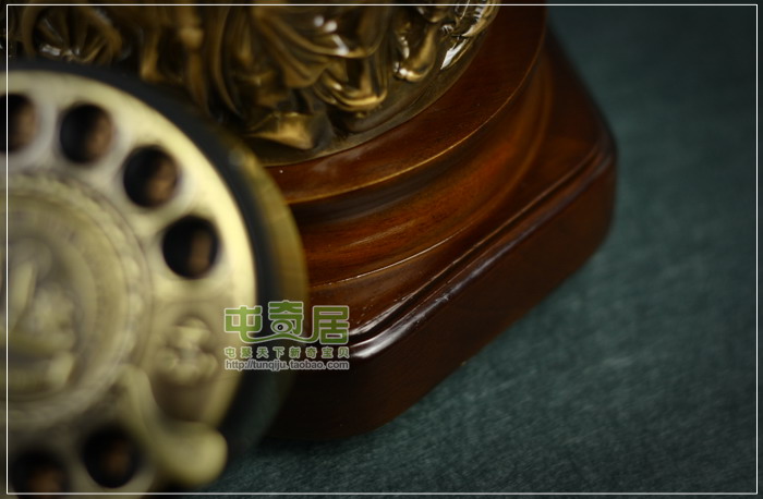 
                                        金属旋转拨盘仿古电话机/机械铃声/502BZ 古铜                