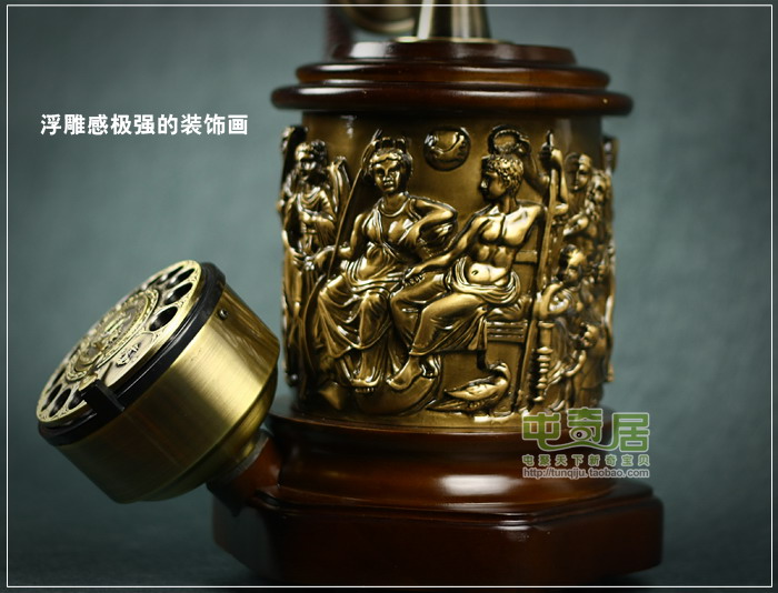 
                                        金属旋转拨盘仿古电话机/机械铃声/502BZ 古铜                