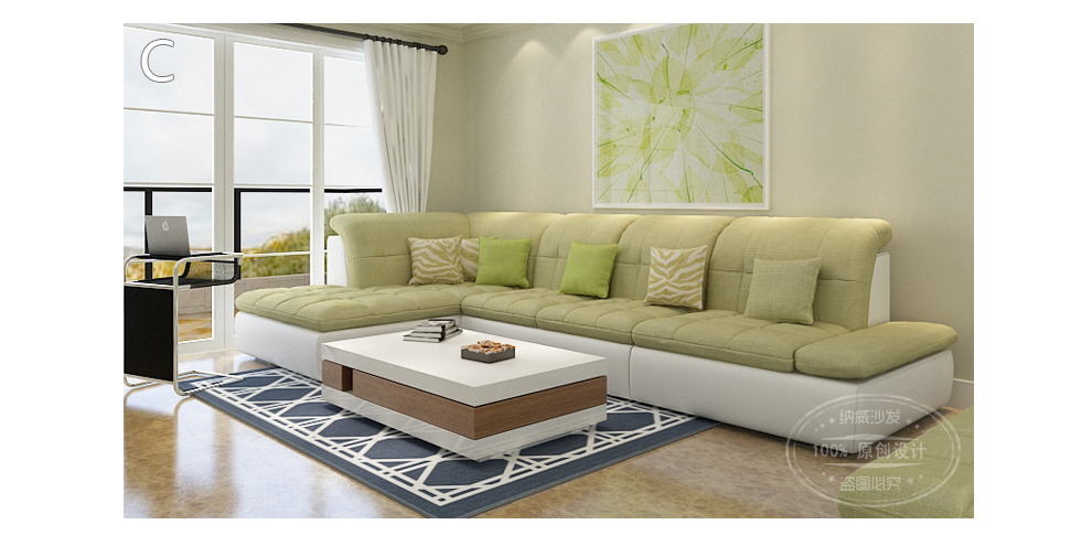 纳威家居 皮布沙发 布艺沙发 现代 欧式 客厅沙