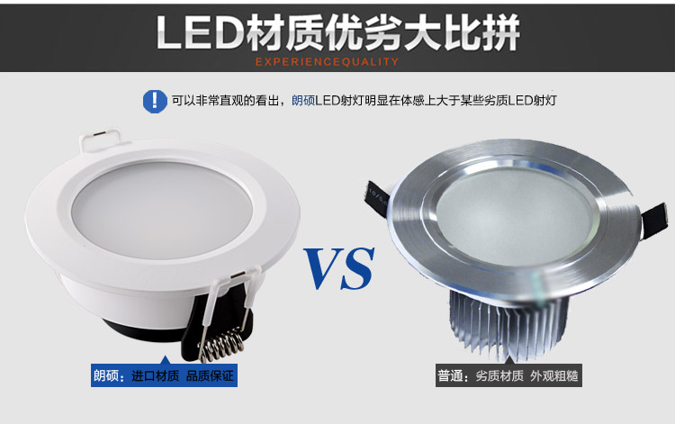 朗硕led筒灯led灯一体天花灯射灯过道灯玄关灯走廊灯餐厅卧室灯7W灯具LS3029-7 白光