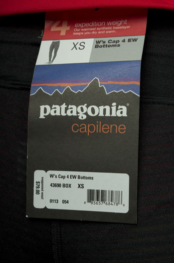 巴塔哥尼亚 patagonia capilene 4 ew 女款c4保暖内长裤 黑色 s