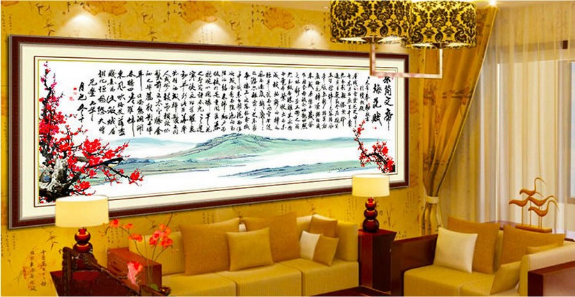 
                                        蒙娜丽莎十字绣梅花赋精准印花十字绣套件装新款客厅大幅画 11CT棉线印花 1440梅花赋棉线精准印花                