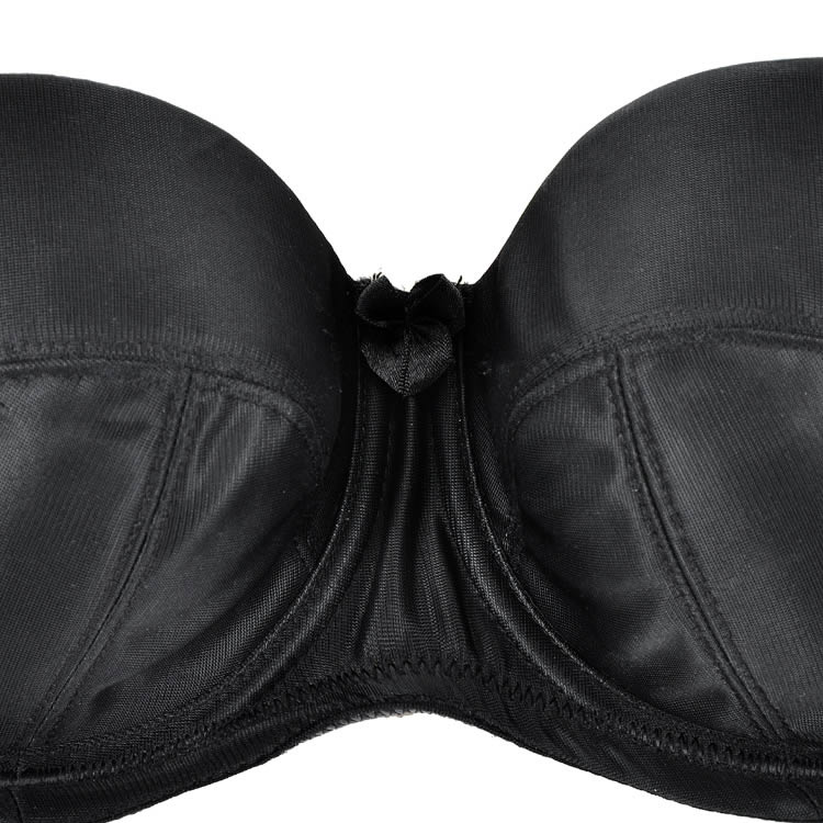 至强双层防滑条<em>无肩带</em>半杯大码大罩杯<em>文胸</em>百搭