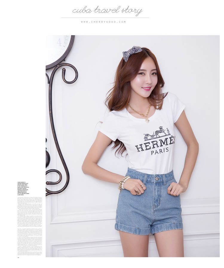 凝客诚品2014新款宽松<em>AA</em>高腰牛仔<em>短裤</em>欧美显