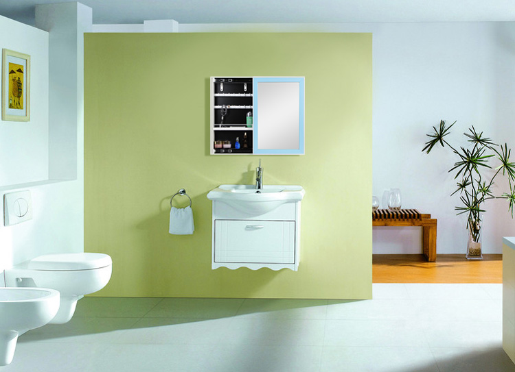 D牌 现代简约浴室柜 卫生间卫浴镜子柜 带置物架浴室镜子 推拉浴室收纳柜储物镜箱 白色外镜框 50*70CM在京东商城的价格走势