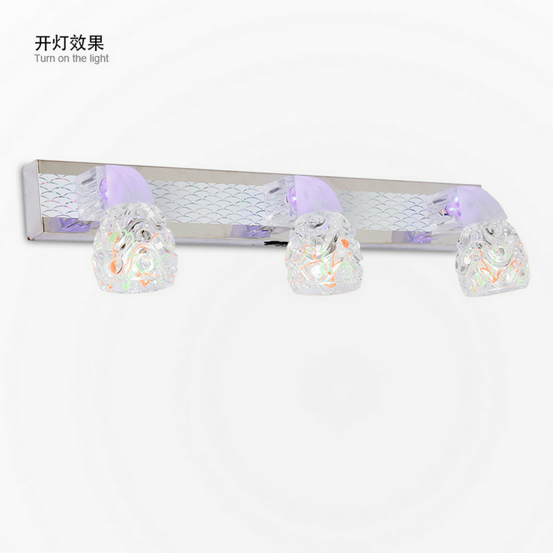 爱惟新品三头led浴室镜前灯欧式不锈钢镜子灯具简约时尚6009