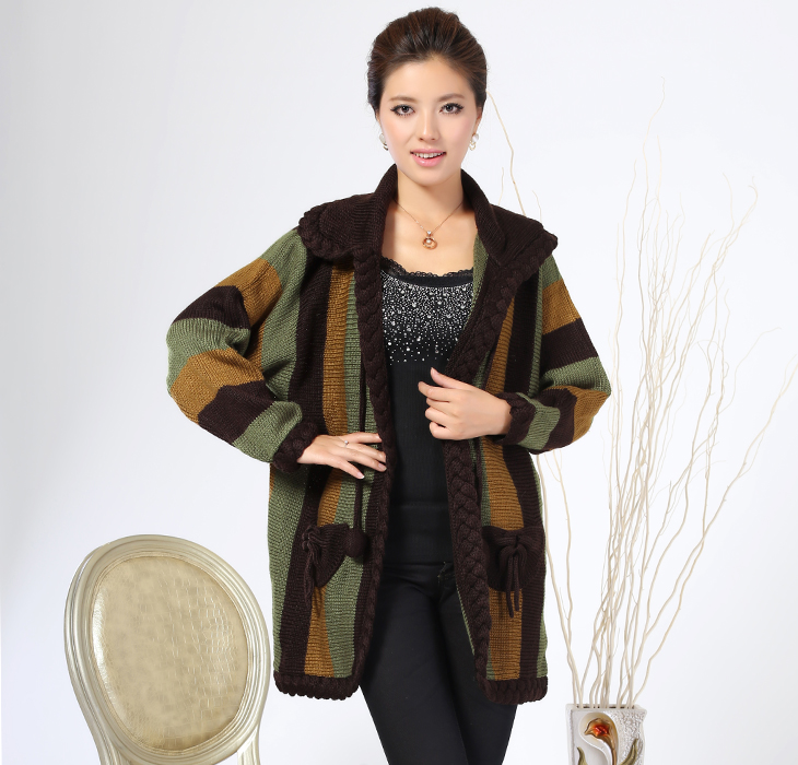 羊毛绒新款中老年女装时尚胖妈妈装翻领长款毛