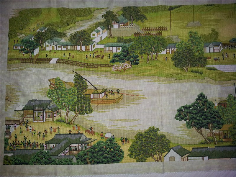 
                                                                                蒙娜丽莎十字绣精准印花套件装新款清明上河图客厅大幅画风景中国风棉线古绢布客厅卧室经典 3米古娟布精准印花                