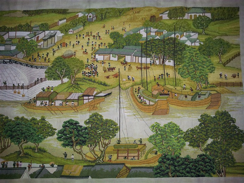 
                                                                                蒙娜丽莎十字绣精准印花套件装新款清明上河图客厅大幅画风景中国风棉线古绢布客厅卧室经典 3米古娟布精准印花                