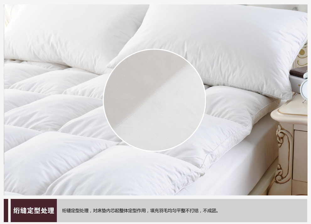
                                        百思寒（BAISIHAN）羽绒床垫加厚白鹅绒片羽绒床褥榻榻米床垫子单人学生床垫双人褥子 白色加厚型10cm加厚 180*200cm                