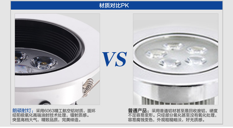 朗硕 led射灯360度旋转射灯筒灯过道灯玄关灯餐厅卧室灯12W灯具LS3033-12 暖光