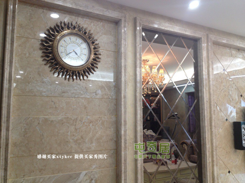
                                        丽盛（LISHENG）超大号太阳造型欧式风格挂钟/家居客厅卧室时钟/钟表 古铜色                