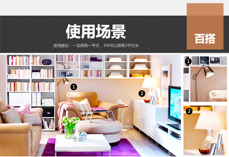 本邦(BENBON) led灯泡E27大螺口360度发光全玻璃球泡 3W 白光