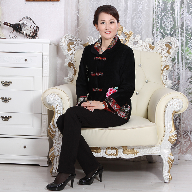 To Simitis Spring 2014 new products in women's older women lapel cardigan embroidered jacket Z dream Tang poetry Yim new pack of black XXXL, TANG can Simitis , , , shopping on the Internet