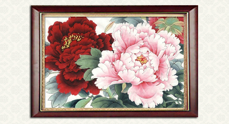 
                                        芙林达（FULINDA） 5d钻石十字绣客厅小幅新款满钻花开富贵钻石绣精准印花十字绣线绣 精准印布 丝线98*68cm 满绣                